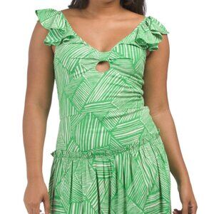 Band of Gypsies Green Striped Crop Top